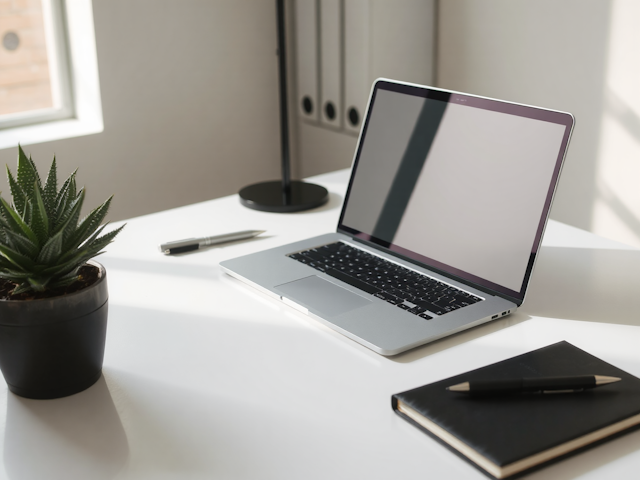 Minimalist Workspace with Laptop