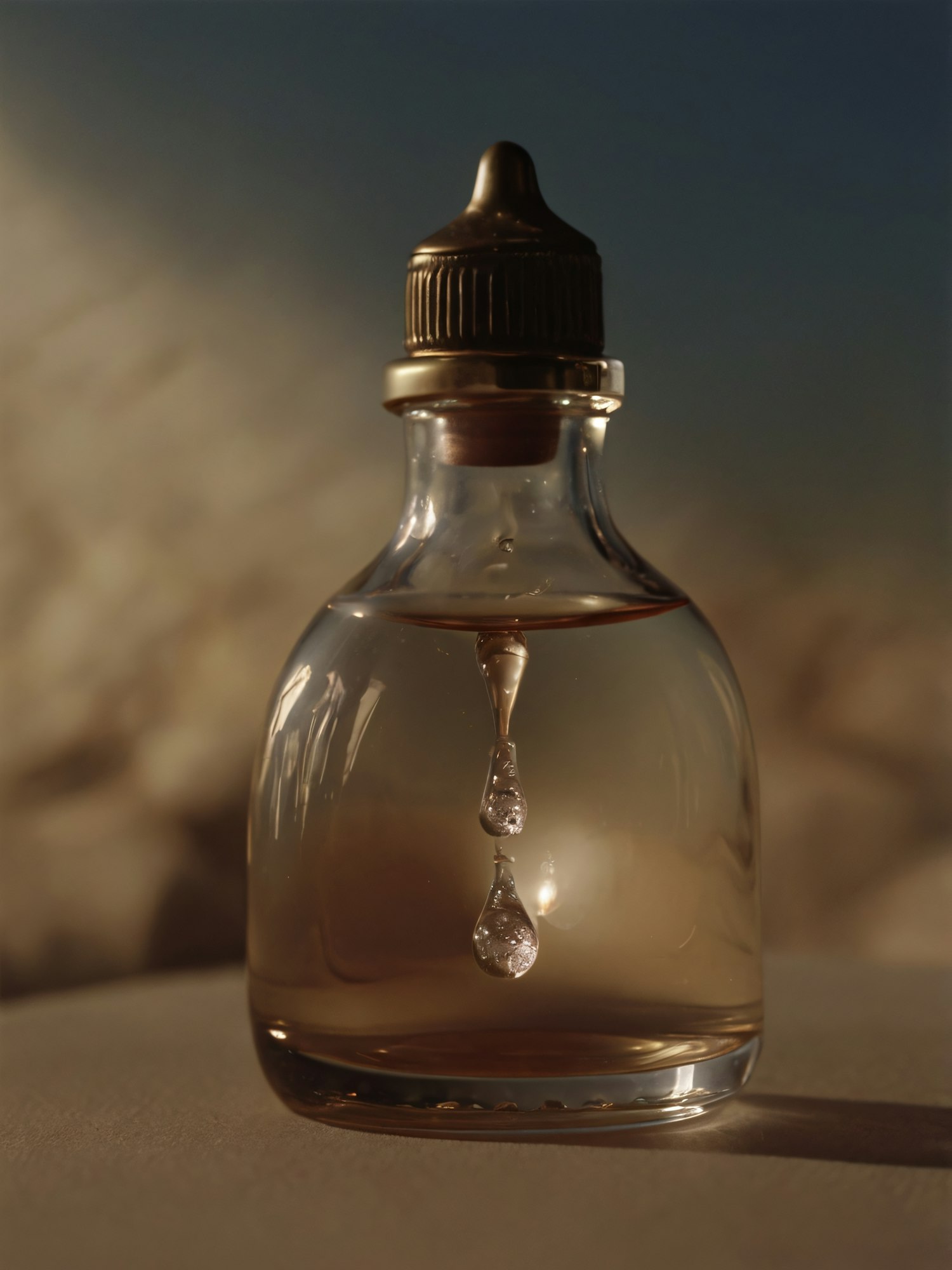 Elegant Glass Bottle with Droplet