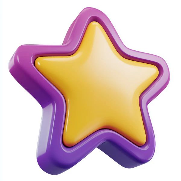 Glossy 3D Star Design