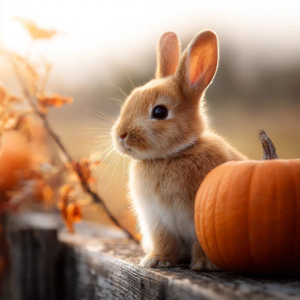 Rabbit and Pumpkin Scene
