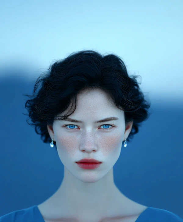 Serene Blue Portrait