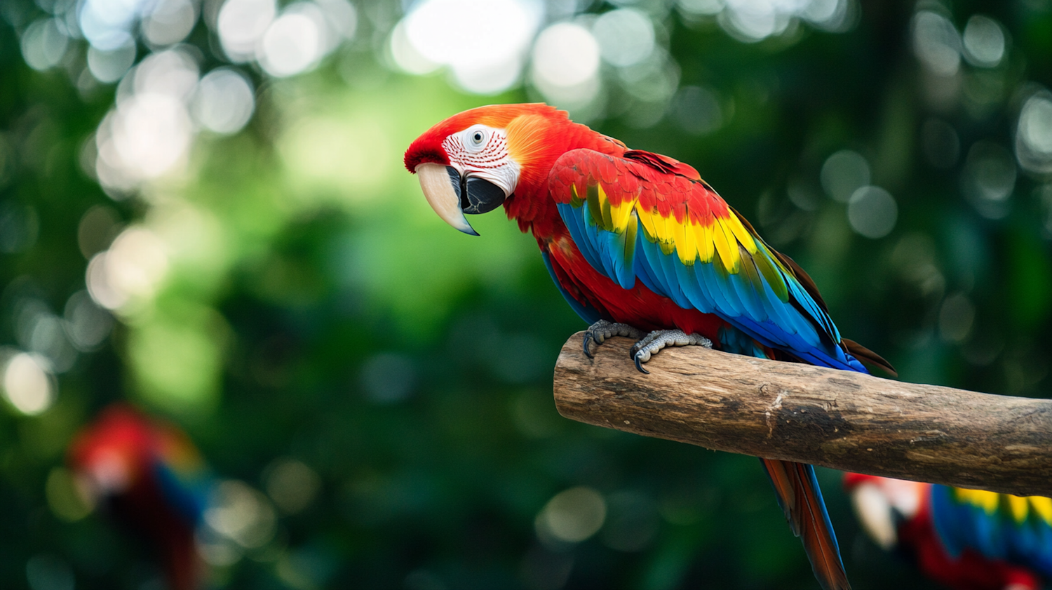 Scarlet Macaw in Rainforest