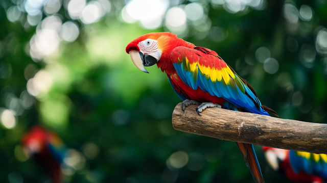 Scarlet Macaw in Rainforest