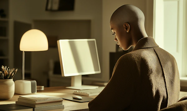 Person at Desk in Calm Workspace