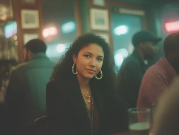 Woman in Cozy Café