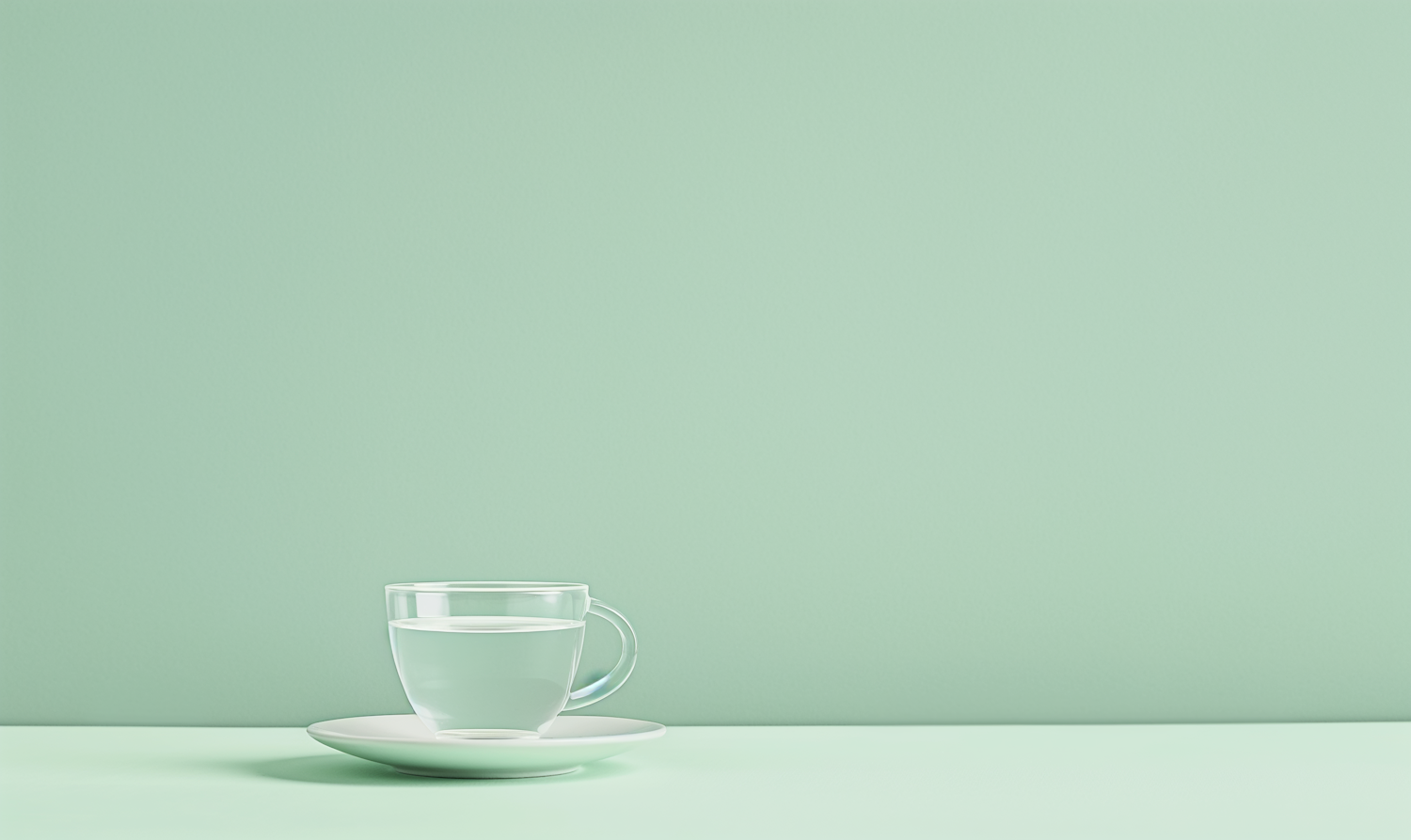 Minimalist Glassware on Pastel Green