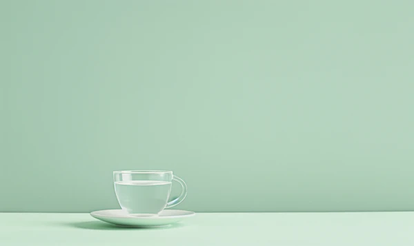 Minimalist Glassware on Pastel Green