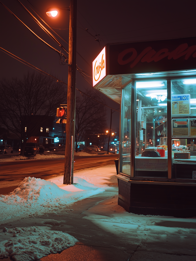 Nighttime Urban Storefront