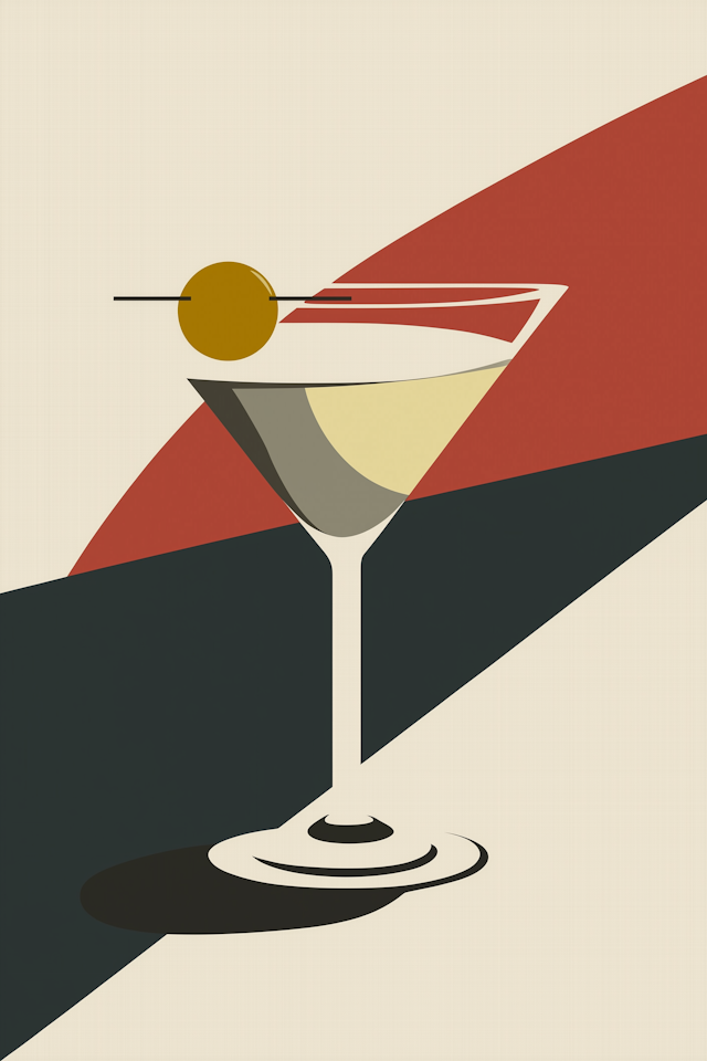 Stylized Martini Glass Illustration