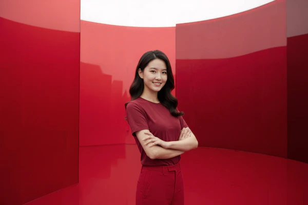 Confident Woman in Red