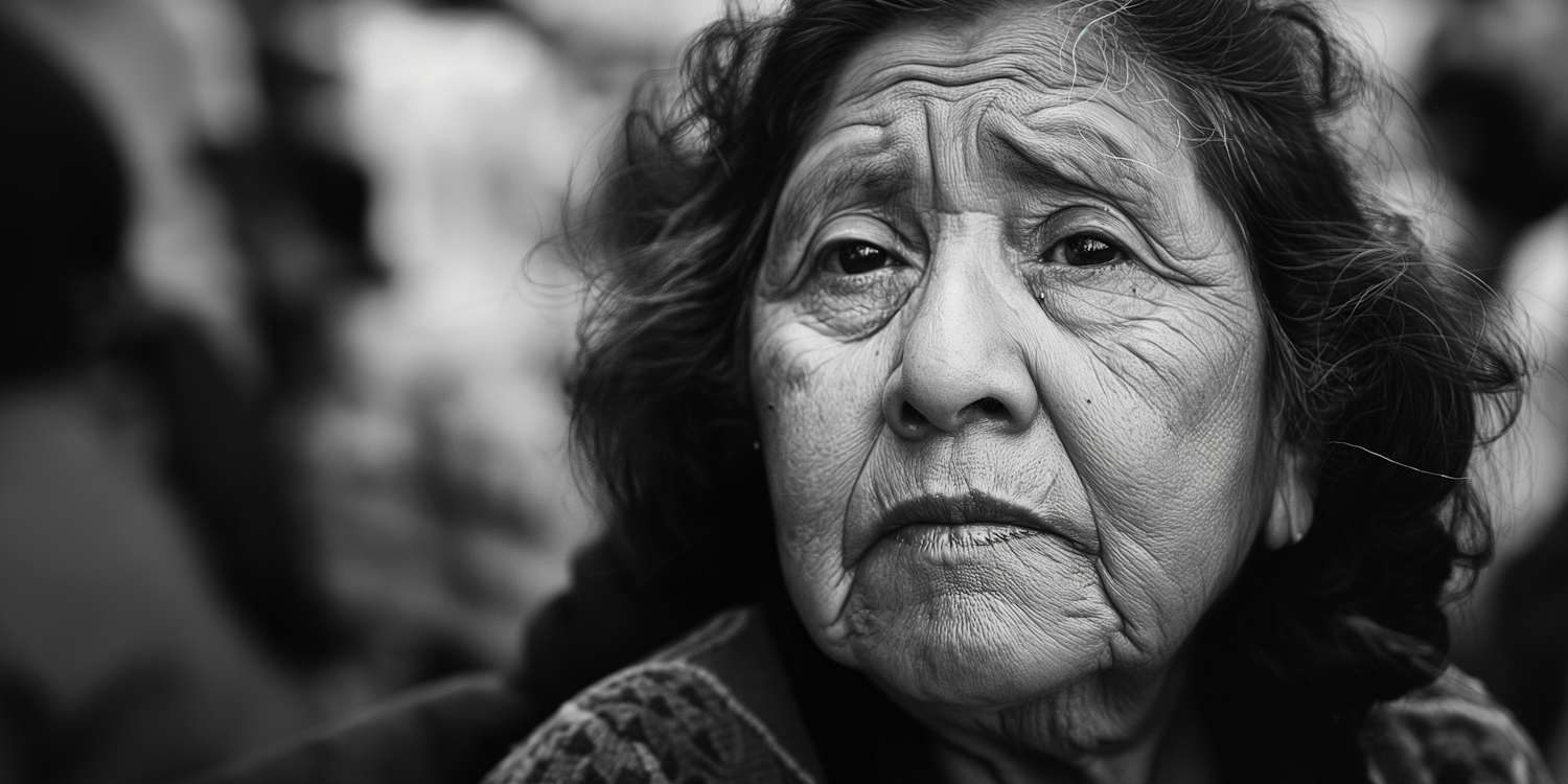 Monochromatic Portrait of Elderly Woman