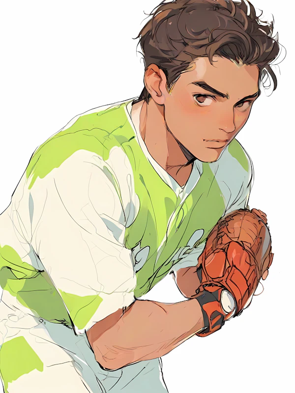 Baseball Player Pitching