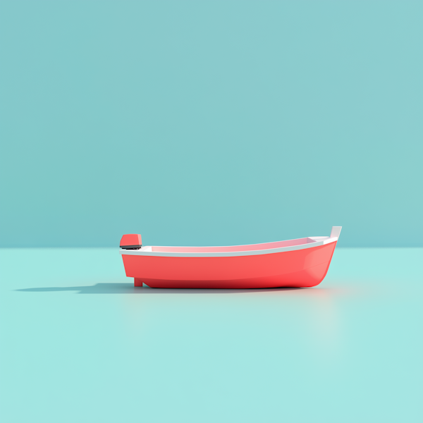 Red Boat on Turquoise