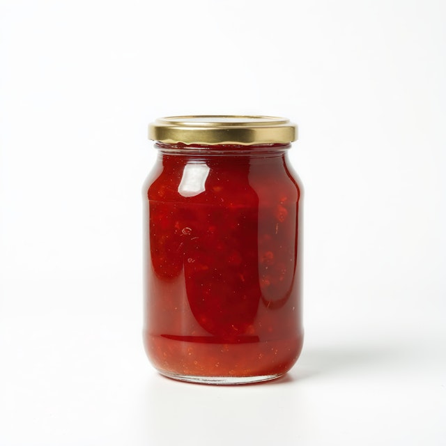 Glass Jar with Red Jam