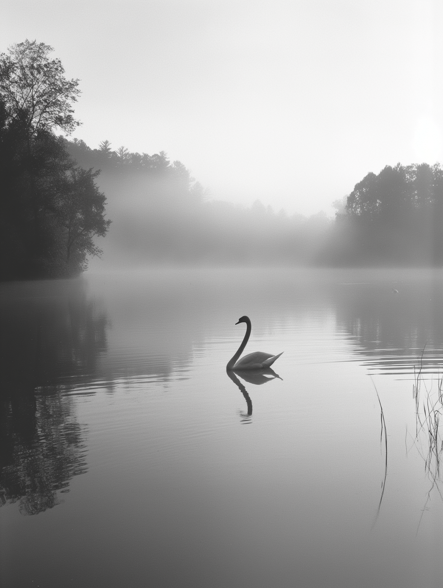 Tranquil Swan on Water