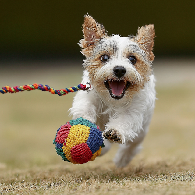 Playful Dog with Ball