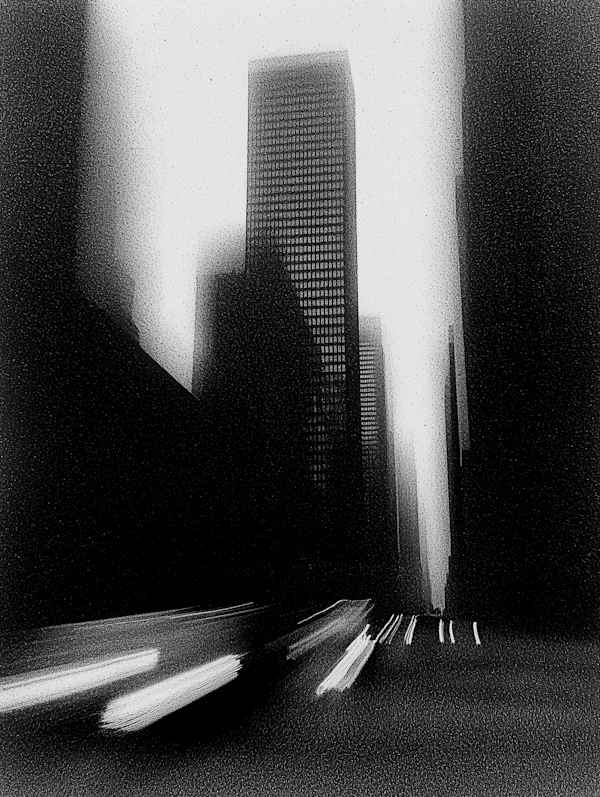 Misty Urban Cityscape