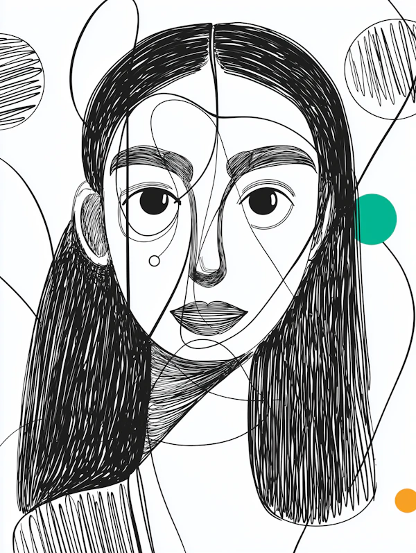 Stylized Human Face Illustration