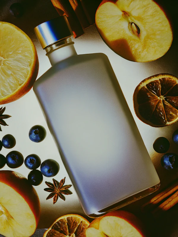 Frosted Bottle & Fruits