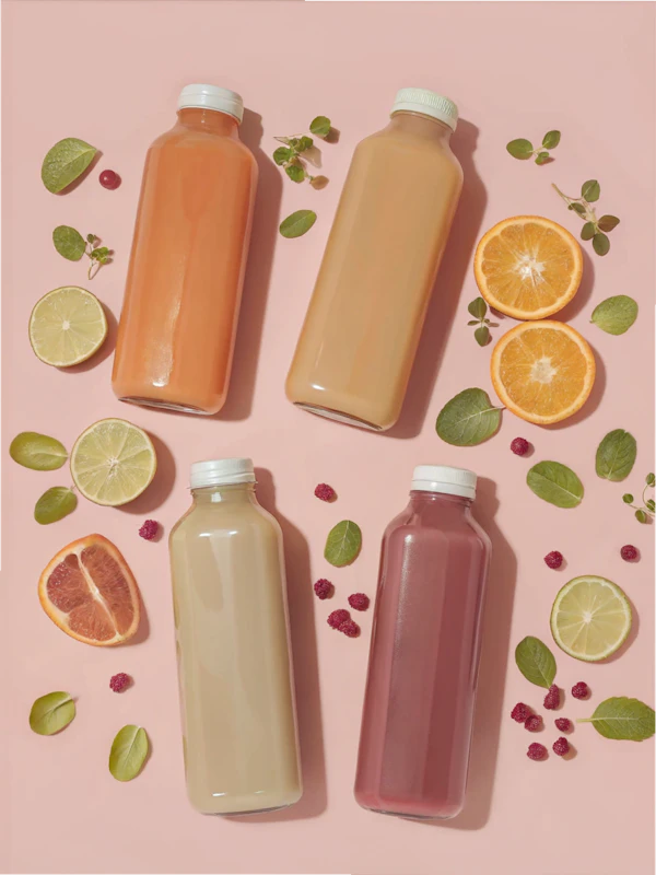 Colorful Juice Bottles