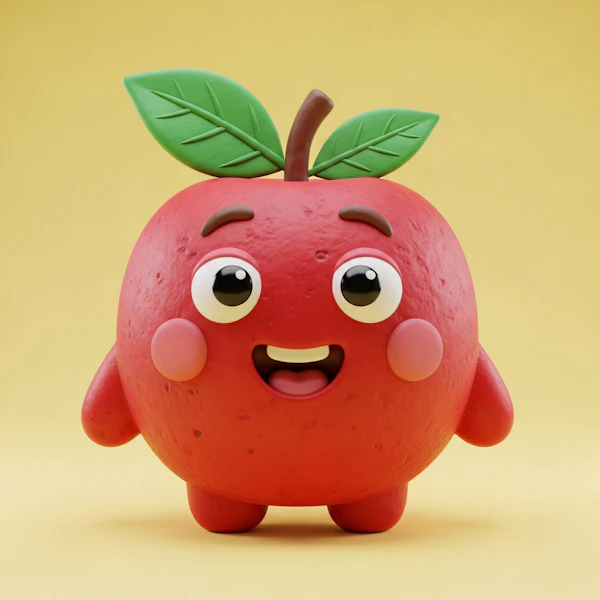 Cheerful Apple Character