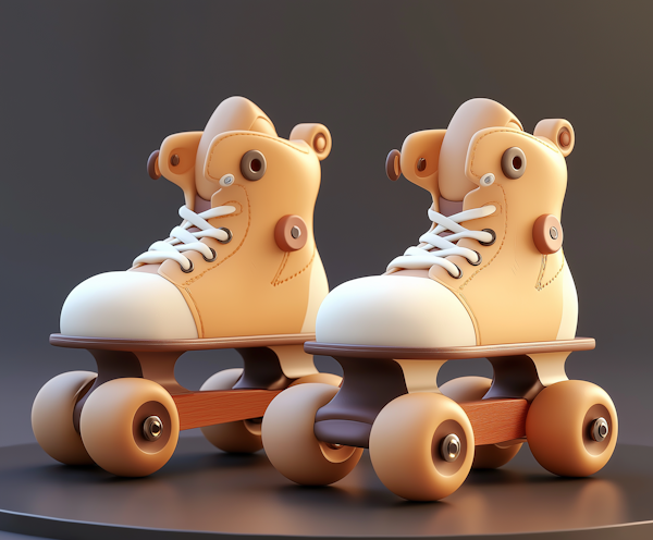 Roller Skates on Skateboard