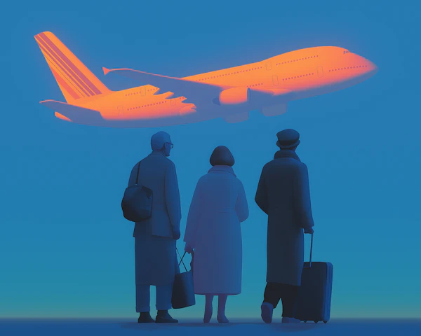 Travelers and Airplane