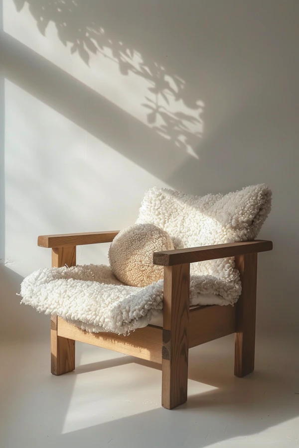 Cozy Corner with Wooden Chair and Natural Light