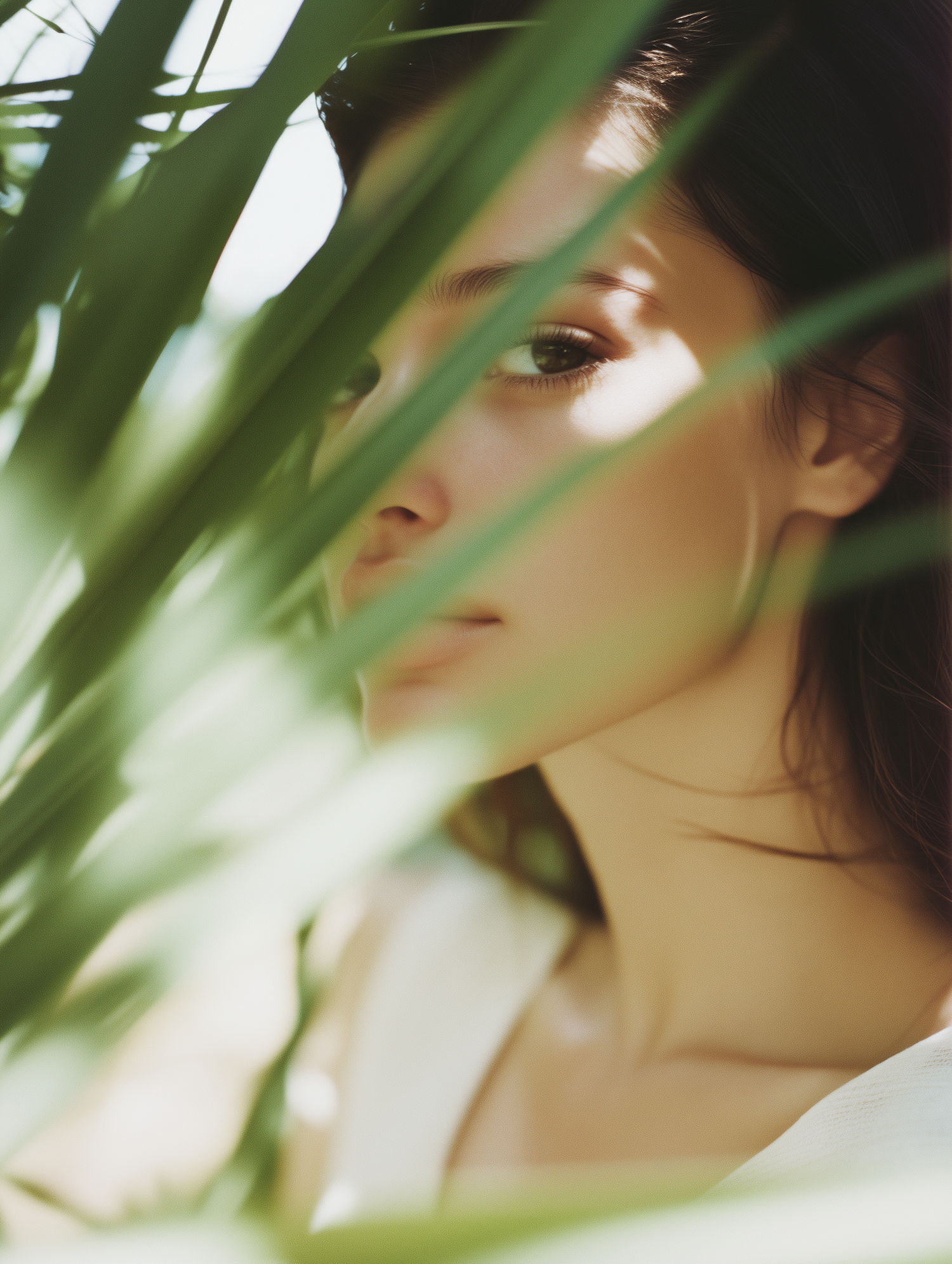 Mystical Portrait with Leaves