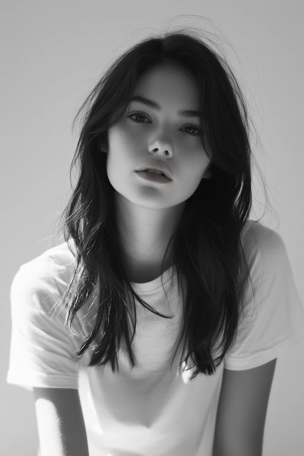 Monochrome Portrait of a Young Woman