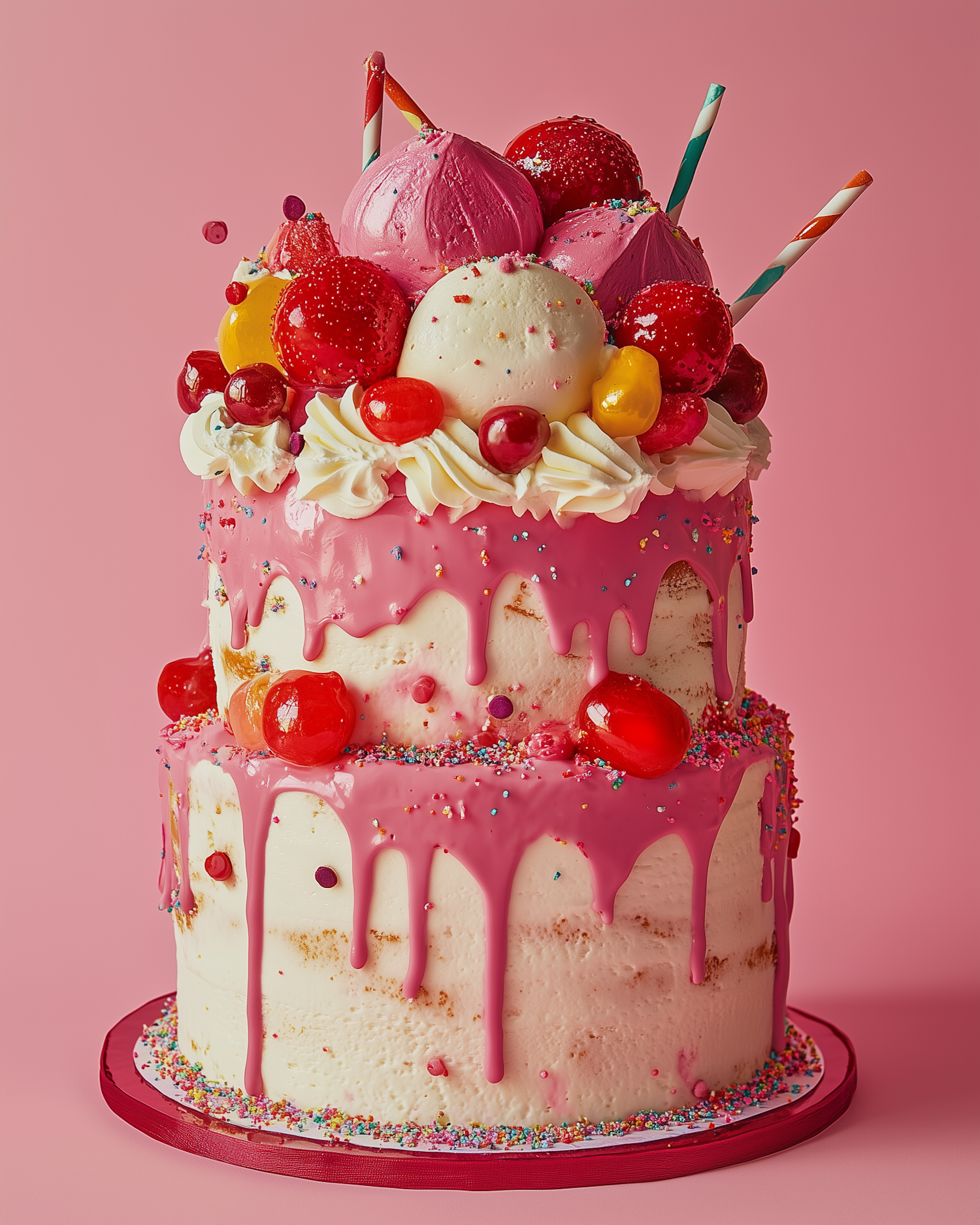 Vibrant Two-Tiered Cake