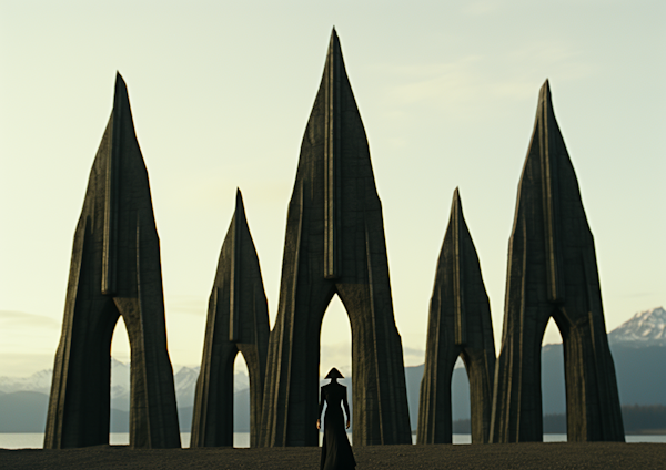 Contemplation at Dusk Amongst Monumental Spires