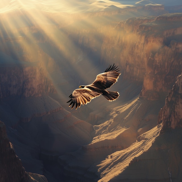 Eagle Over Canyon