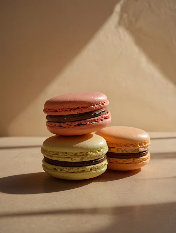 Stacked Colorful Macarons