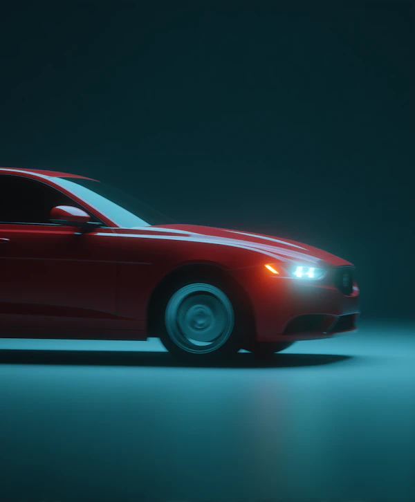 Sleek Red Car Display