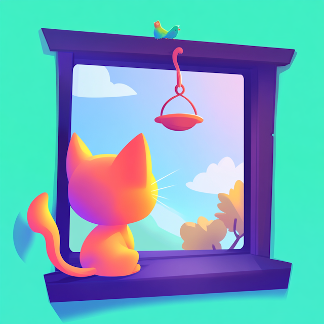 Curious Cat at the Window