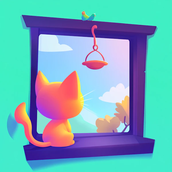Curious Cat at the Window