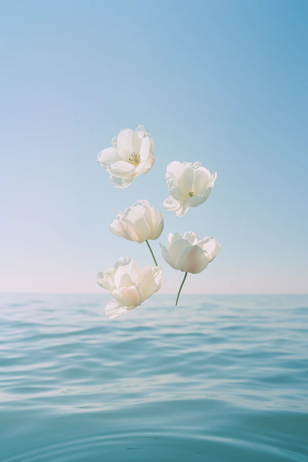 Floating White Tulips
