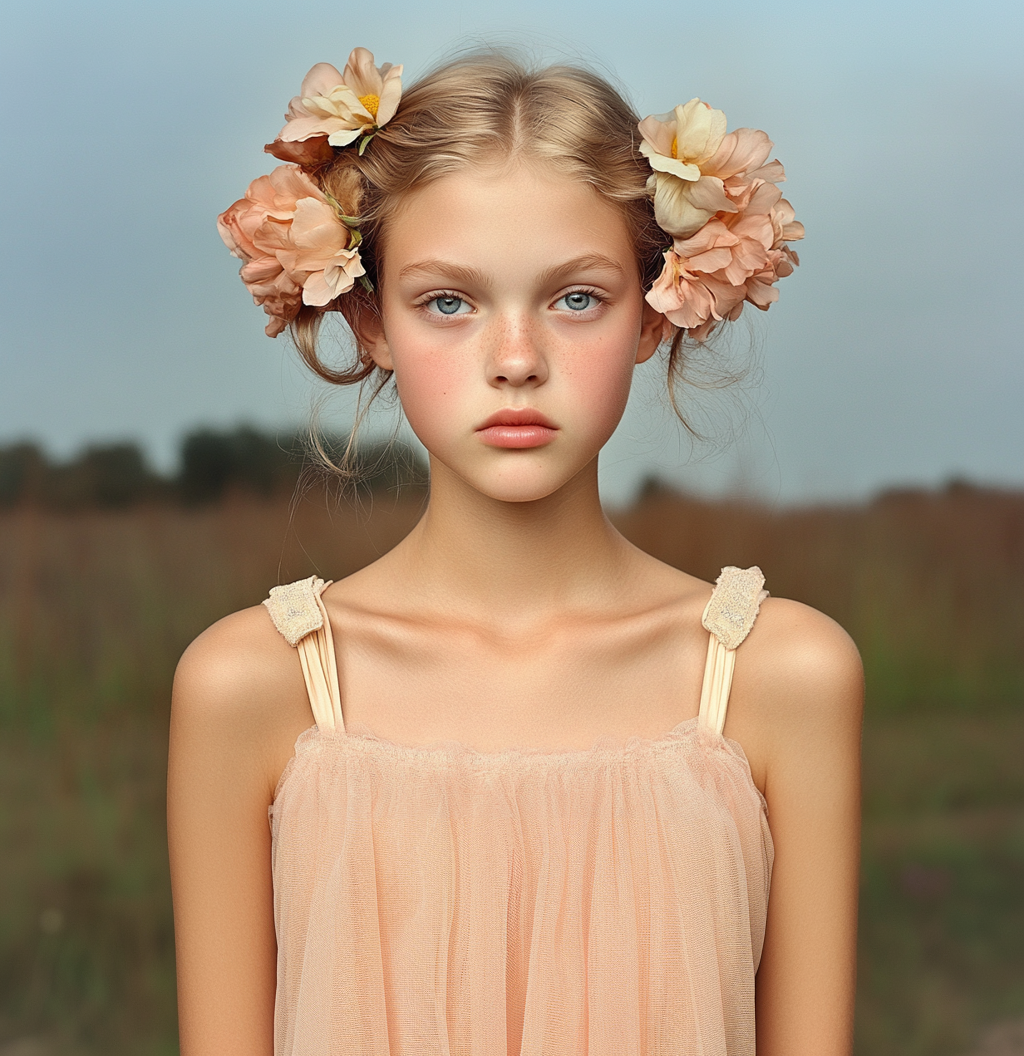 Girl with Floral Headpiece