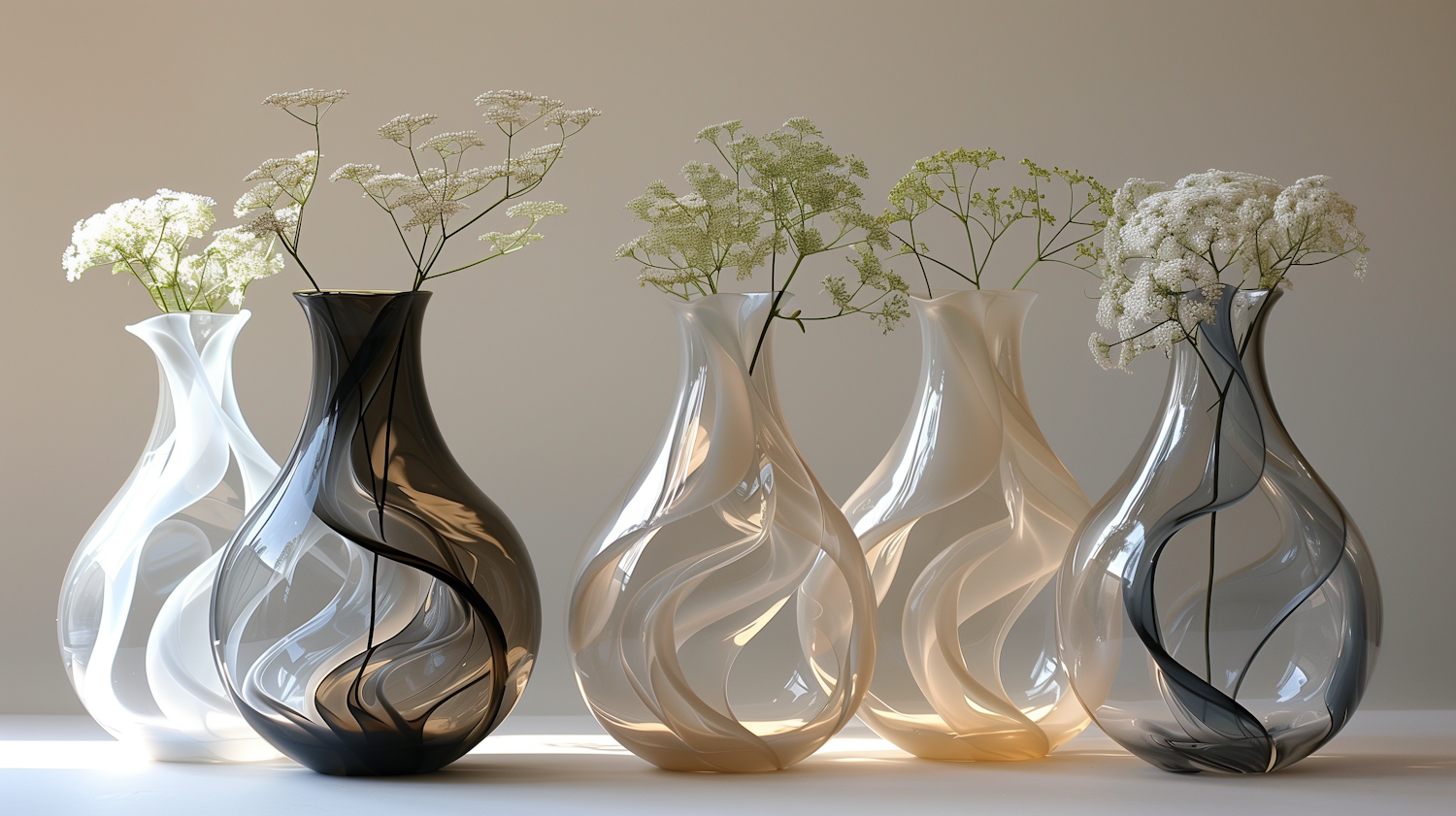 Elegant Vases with White Flowers