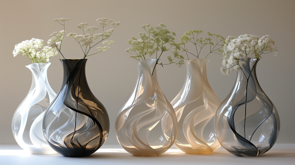 Elegant Vases with White Flowers