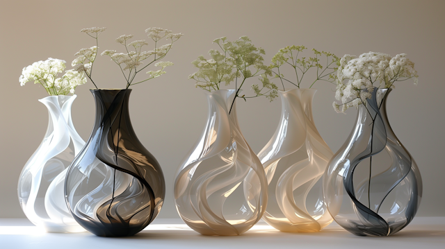 Elegant Vases with White Flowers