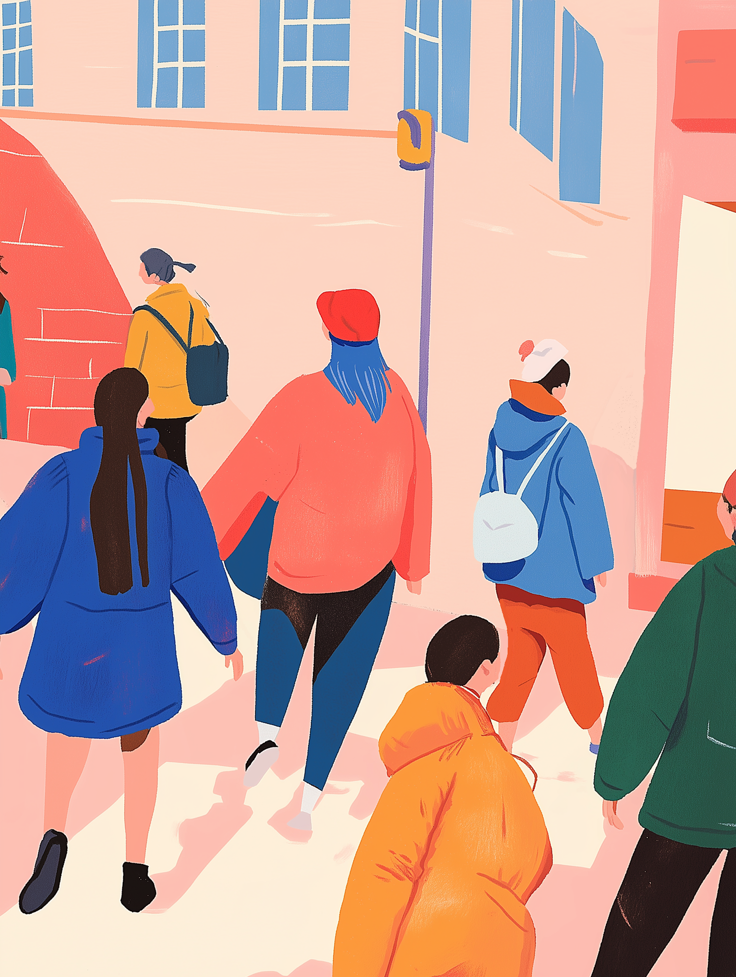 Vibrant Urban Street Scene Illustration