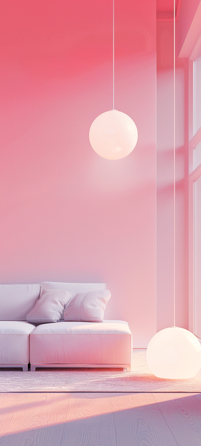 Modern Pink and White Interior