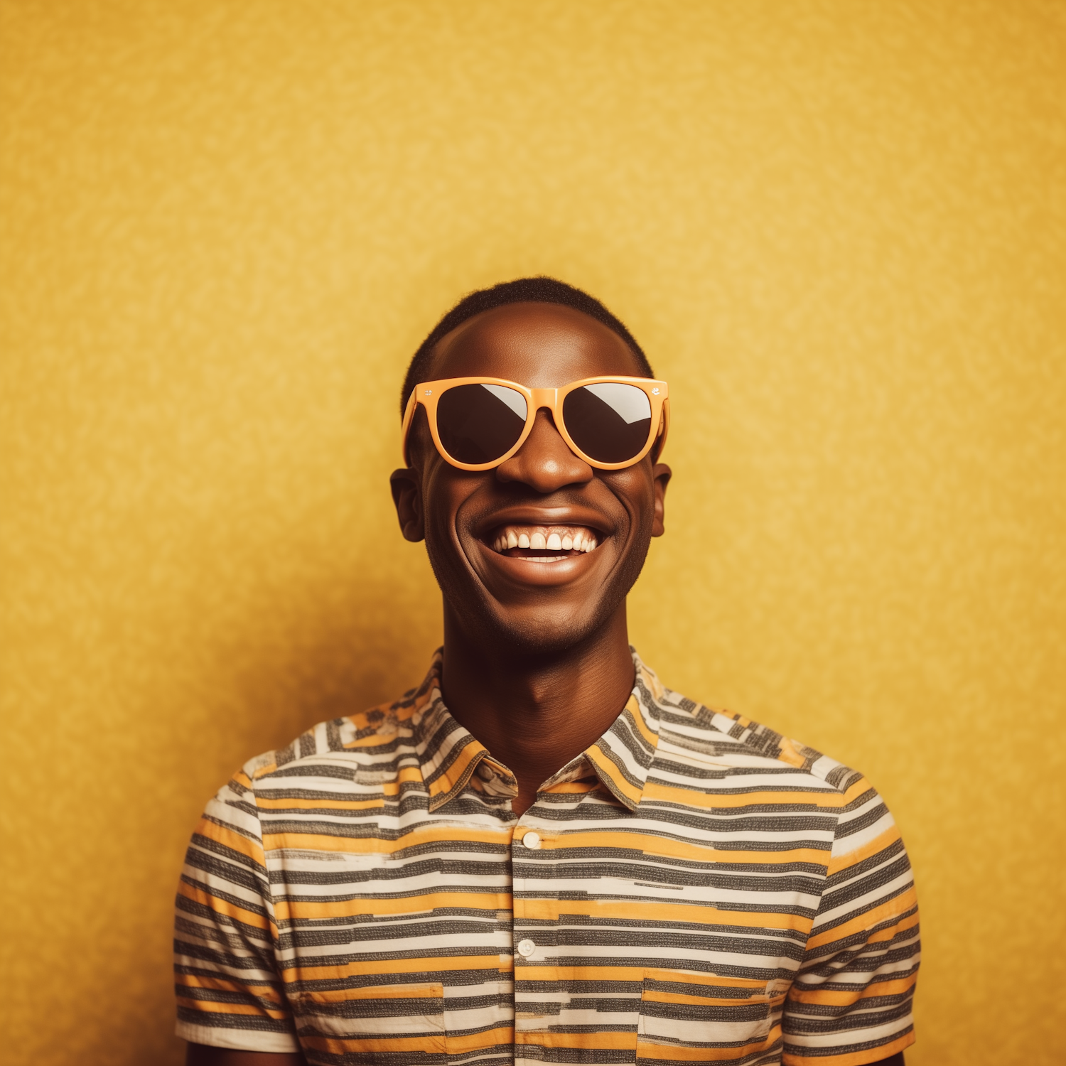 Joyful African Man with Sunglasses