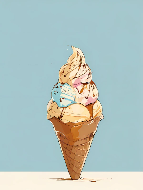 Ice Cream Cone Illustration