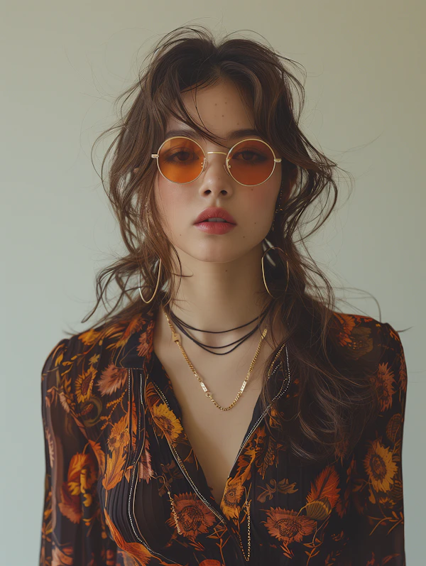 Stylish Young Woman with Sunglasses