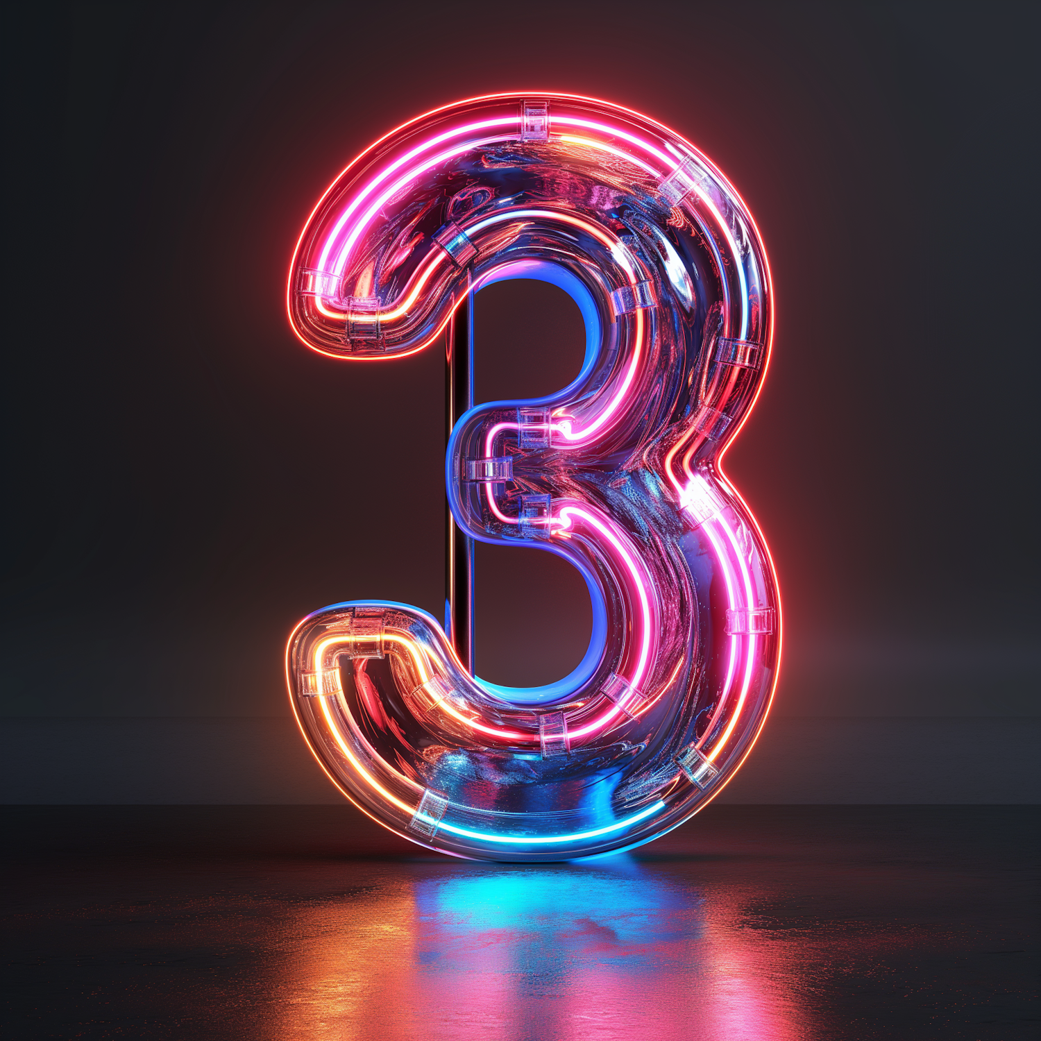 Neon Number 3