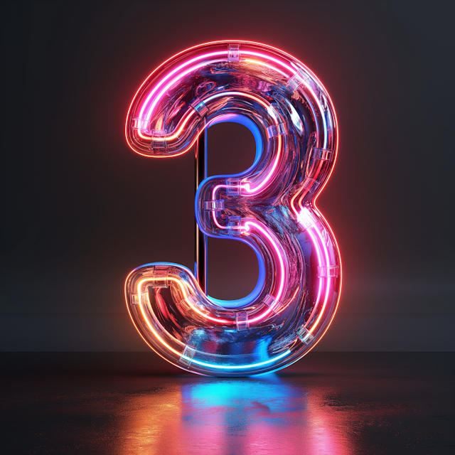 Neon Number 3