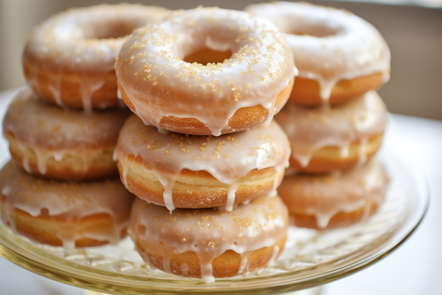 Elegant Golden Glazed Donuts